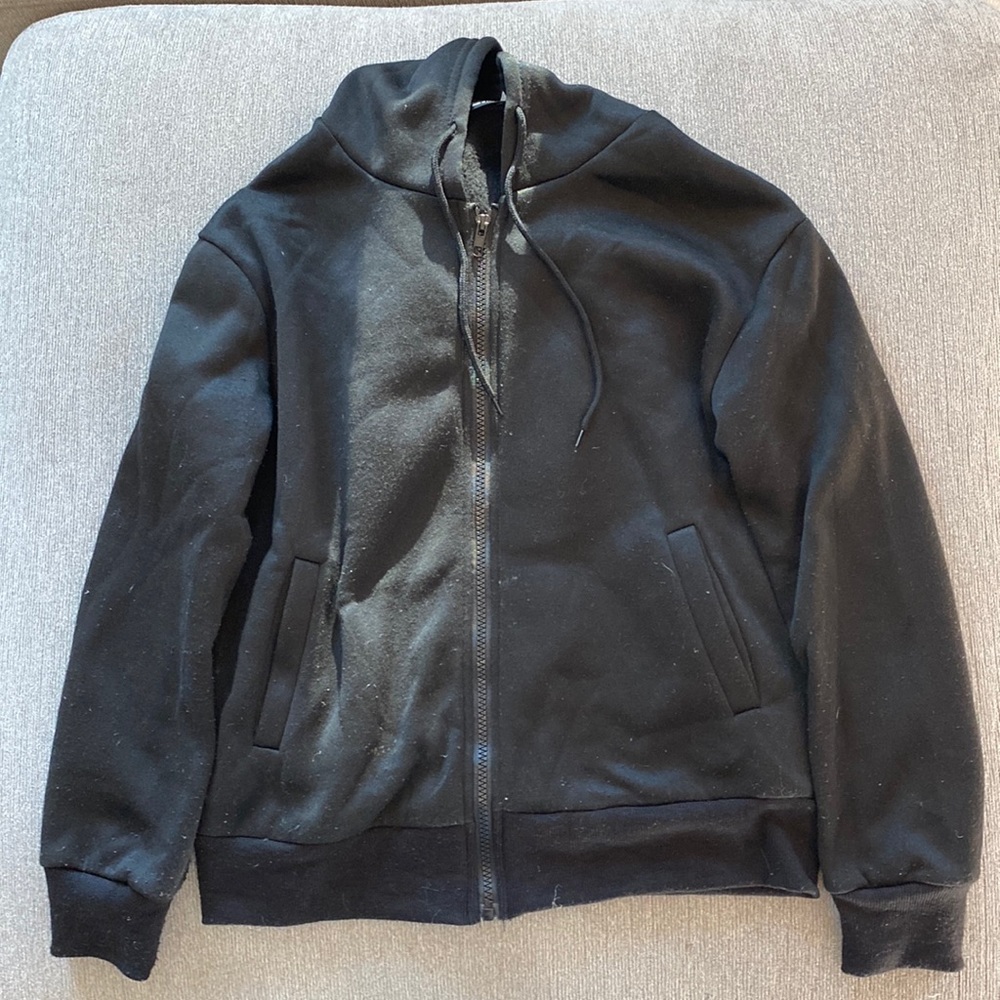 SHEIN black zip-up hoodie